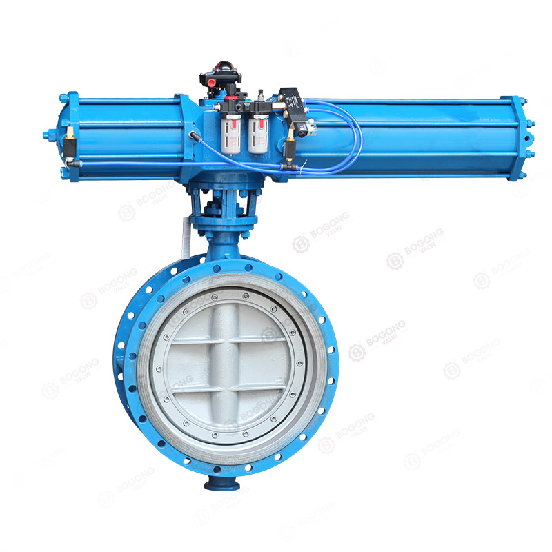 Pneumatic flanged butterfly valve