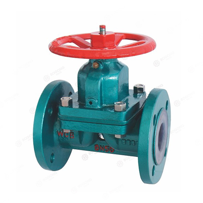 Fluorine lined diaphragm valve