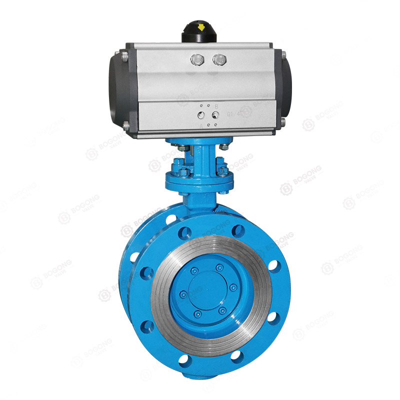 Pneumatic flanged butterfly valve