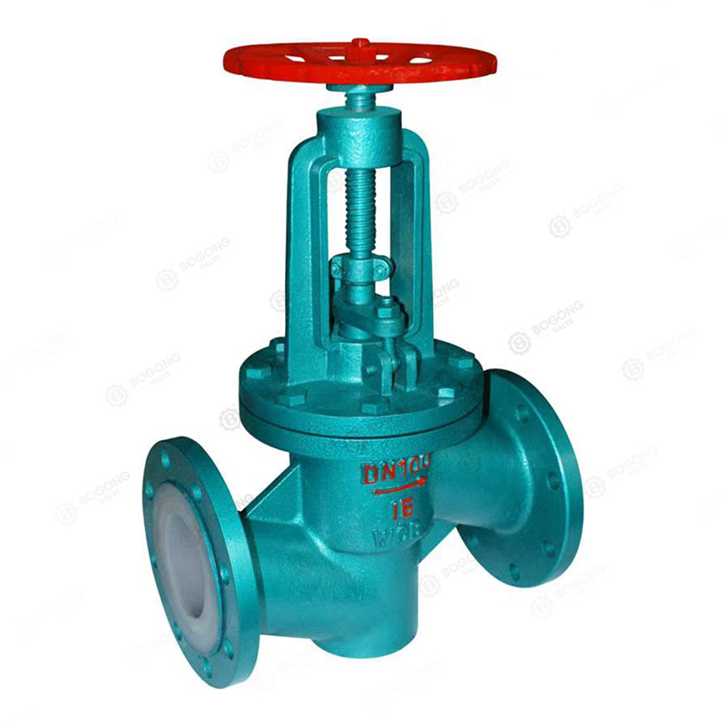 Fluorine-lined flanged globe valve