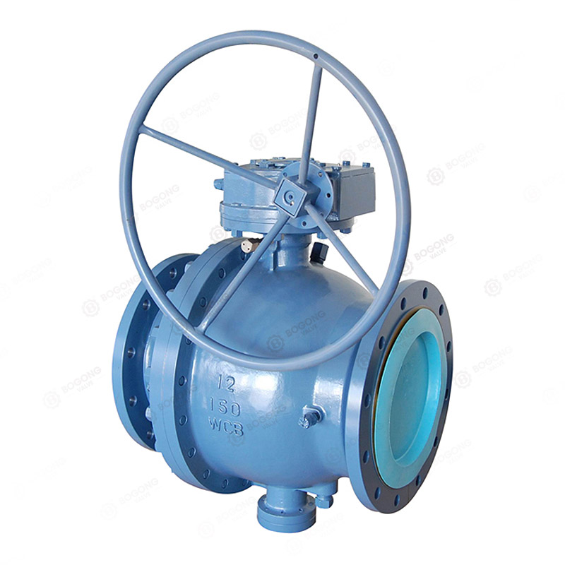 Worm gear fixed flange ball valve