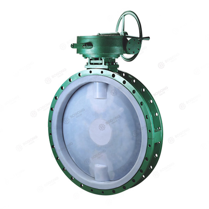 Fluorine lined manual flanged butterfly valve