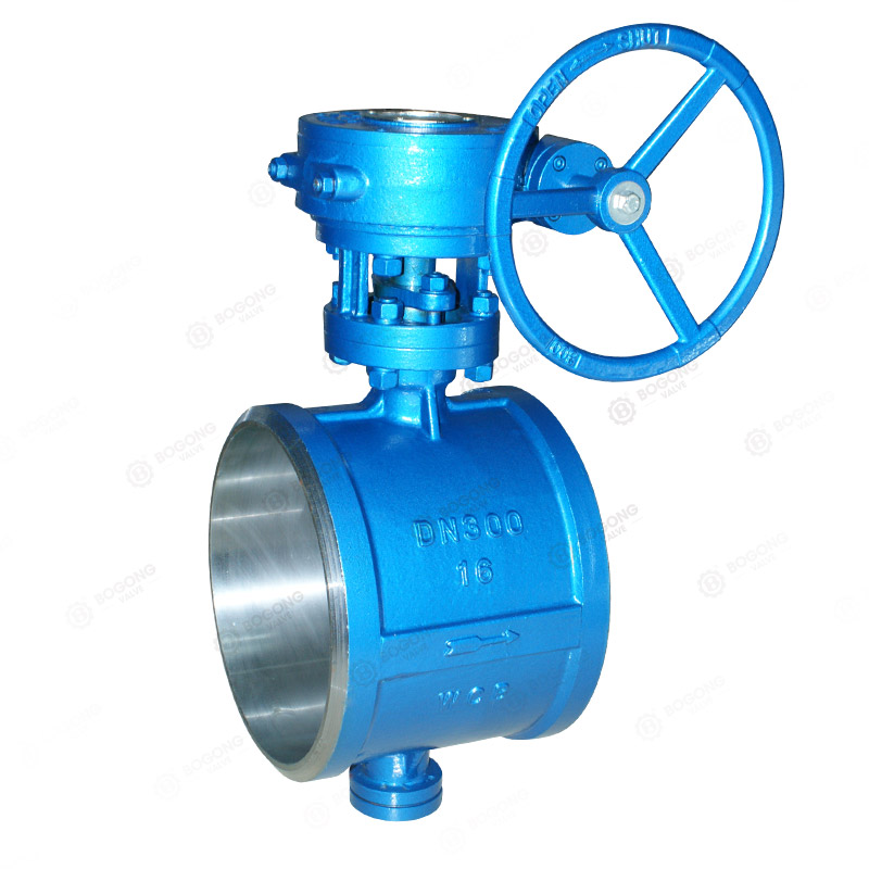 Worm gear butt welding butterfly valve